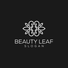 
Abstract leaf flower icon vector design. Universal creative premium symbol. Elegant fashion boutique vector sign.