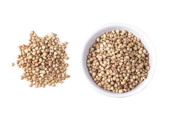 Buck wheat isolated on white background