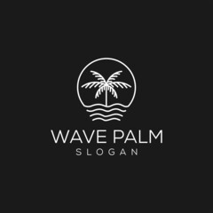 palm and beach logo. luxury elegant palm tree symbol