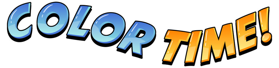 Colour time text banner on white background