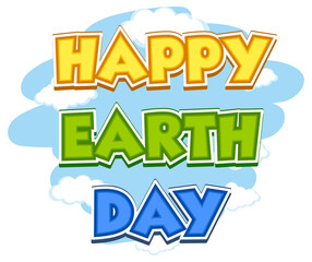 Happy Earth Day typography logo design