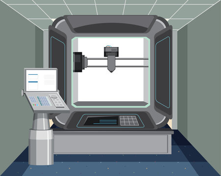 recommend clip art: A 3D printer model machine