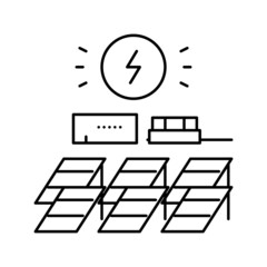 solar electricity panel line icon vector illustration