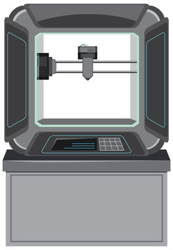 futuristic 3d printer machine gray design clip art preview