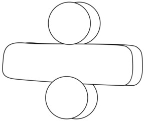 Mathematics division symbol doodle outline for colouring