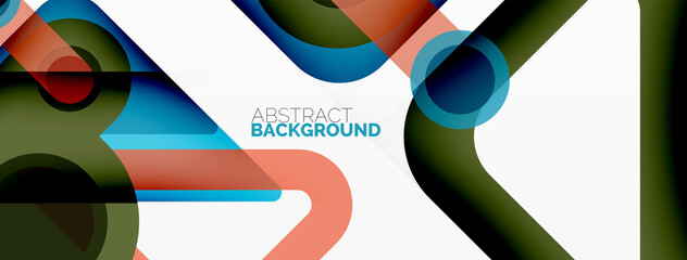 Geometric primitives. Lines, circles abstract background