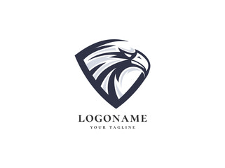 eagle mascot logo design template vector