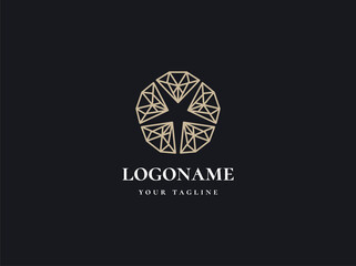 Luxury diamond logo design vector template