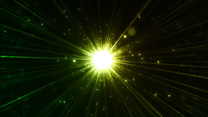 レンズフレア　キラキラしている集中線　宇宙
星