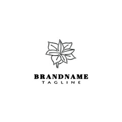 flower logo cartoon icon design template black isolated vector illustration