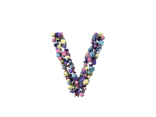 Shape Themed Font Letter V Letter