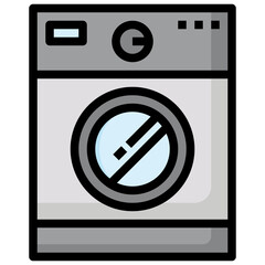 WASHING MACHINE filled outline icon,linear,outline,graphic,illustration