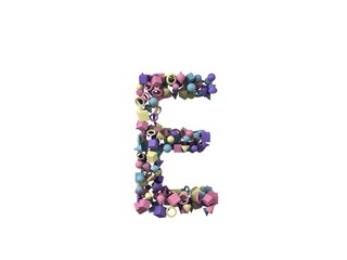 Shape Themed Font Letter E