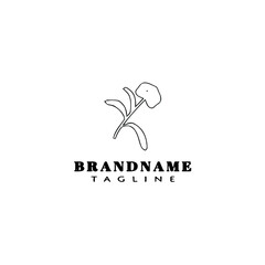 flower logo cartoon icon design template black isolated vector illustration