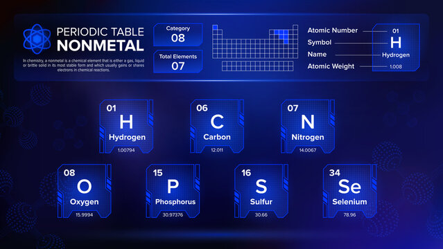 Periodic Table Nonmetal Group Eight Element Vector Designs