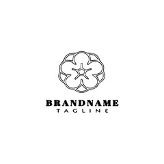 flower logo cartoon icon design template black isolated vector illustration
