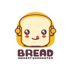 cute bread cartoon mascot, suitable for, logos, prints, stickers, etc