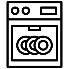 DISWASHER line icon,linear,outline,graphic,illustration