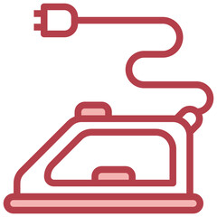 MACHINE IRON red line icon,linear,outline,graphic,illustration