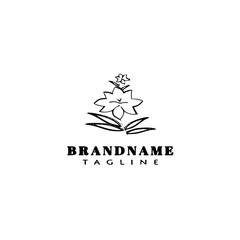 flower logo cartoon icon design template black isolated vector illustration