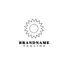 flower logo cartoon icon design template black isolated vector illustration