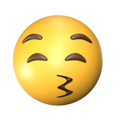3D Kiss emoticons that look cute and cool