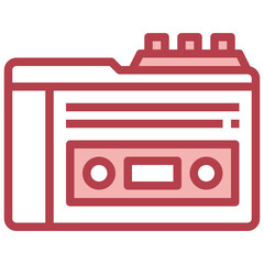 WALKMAN red line icon,linear,outline,graphic,illustration