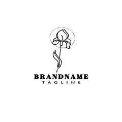 flower logo cartoon icon design template black isolated vector illustration