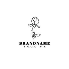 flower logo cartoon icon design template black isolated vector illustration