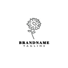 flower logo cartoon icon design template black isolated vector illustration