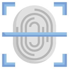 FINGERPRINT SCAN flat icon,linear,outline,graphic,illustration