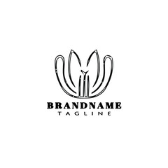 Obraz premium flower logo cartoon icon design template black isolated vector illustration