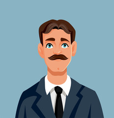 Happy Smiling Businessman Vector Cartoon Avatar Portrait