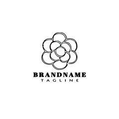 flower logo cartoon icon design template black isolated vector illustration