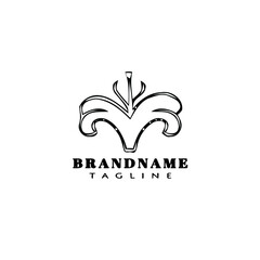 flower logo cartoon icon design template black isolated vector illustration