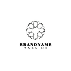 Fototapeta premium flower logo cartoon icon design template black isolated vector illustration