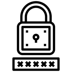 LOCK line icon,linear,outline,graphic,illustration