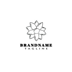 flower logo cartoon icon design template black isolated vector illustration