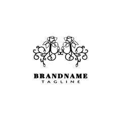 flower logo cartoon icon design template black isolated vector illustration