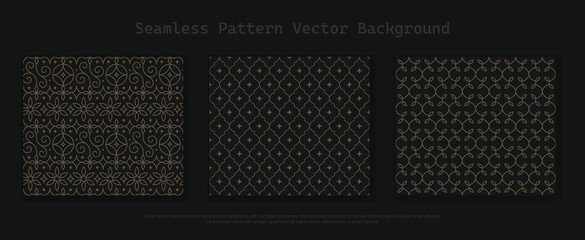 Set of Islamic ornamental seamless patterns, Arabic geometric in the oriental style, arabesque, Persian motif. - 489140204