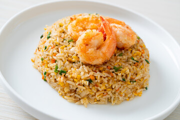 fried shrimps fried rice on plate