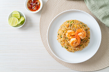 fried shrimps fried rice on plate