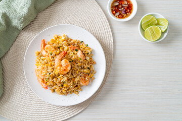 fried shrimps fried rice on plate