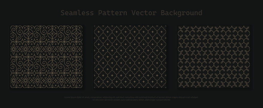 Set of Islamic ornamental seamless patterns, Arabic geometric in the oriental style, arabesque, Persian motif.