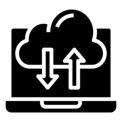 CLOUD glyph icon,linear,outline,graphic,illustration