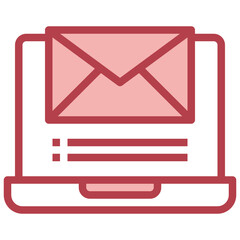 EMAIL red line icon,linear,outline,graphic,illustration