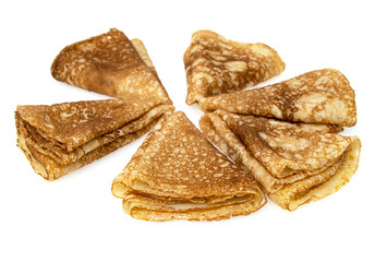 hot pancakes on white background