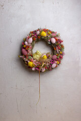 Easter wreath decor eggs for interior decoration