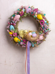 Easter wreath decor eggs for interior decoration