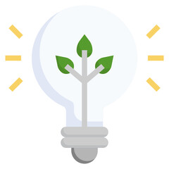 ECO BULB flat icon,linear,outline,graphic,illustration